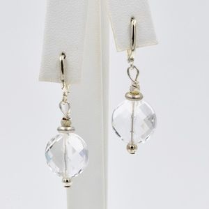 Crystal Drop Earrings Sterling Silver
